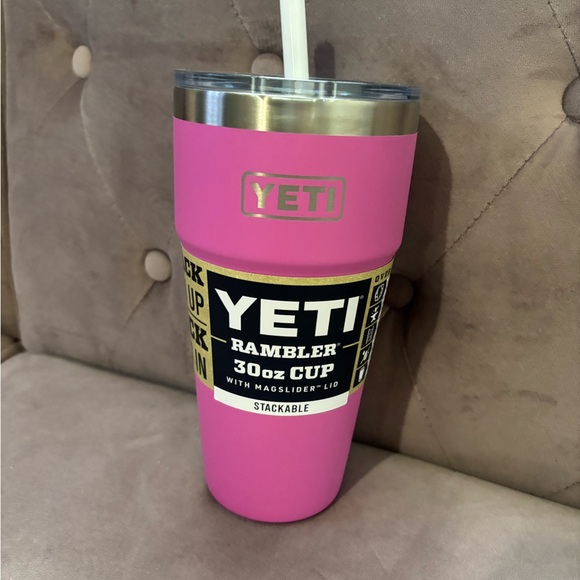 Wildflower fuchsia pink yeti 30 oz rambler tumbler - Picture 1 of 8